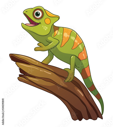 Little Panther Chameleon Cartoon Animal Illustration