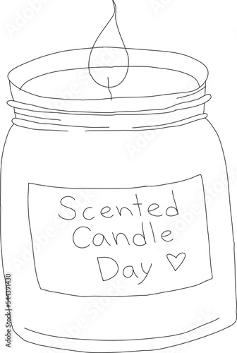 doodle scented candle day illusrtration, glass jar