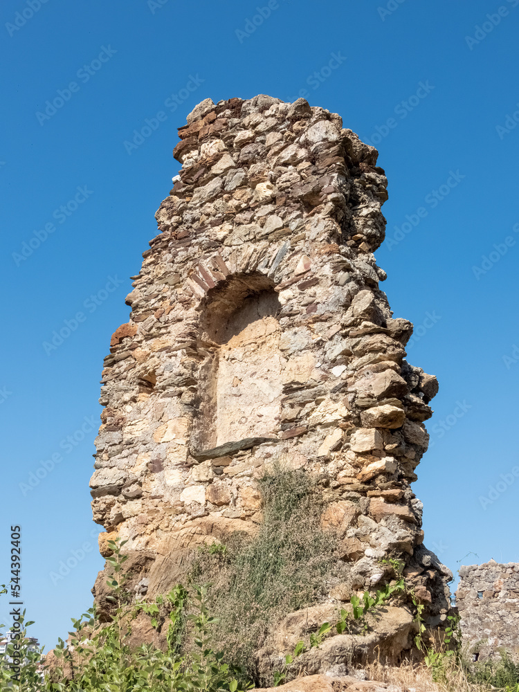 Fragment of an ancient building made of stones