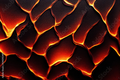 Fotografie, Obraz Pattern illustration of molten hot lava