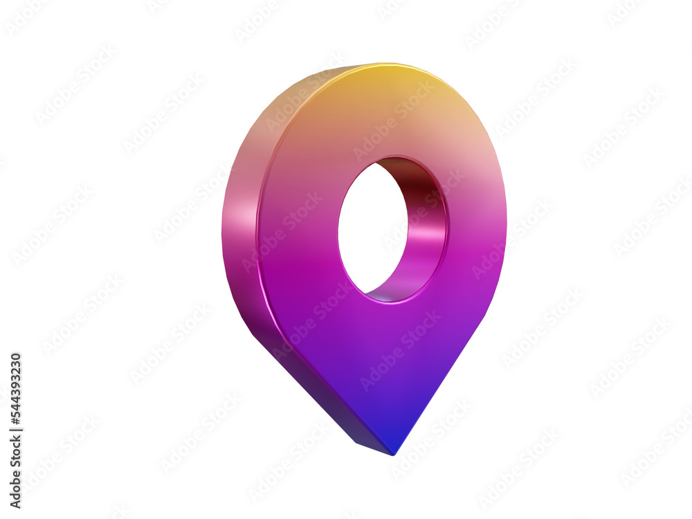 3d rendered location sign 3d icon