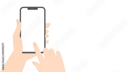 スマートフォンをタッチしている人の手 - スマホユーザーのイメージ素材 