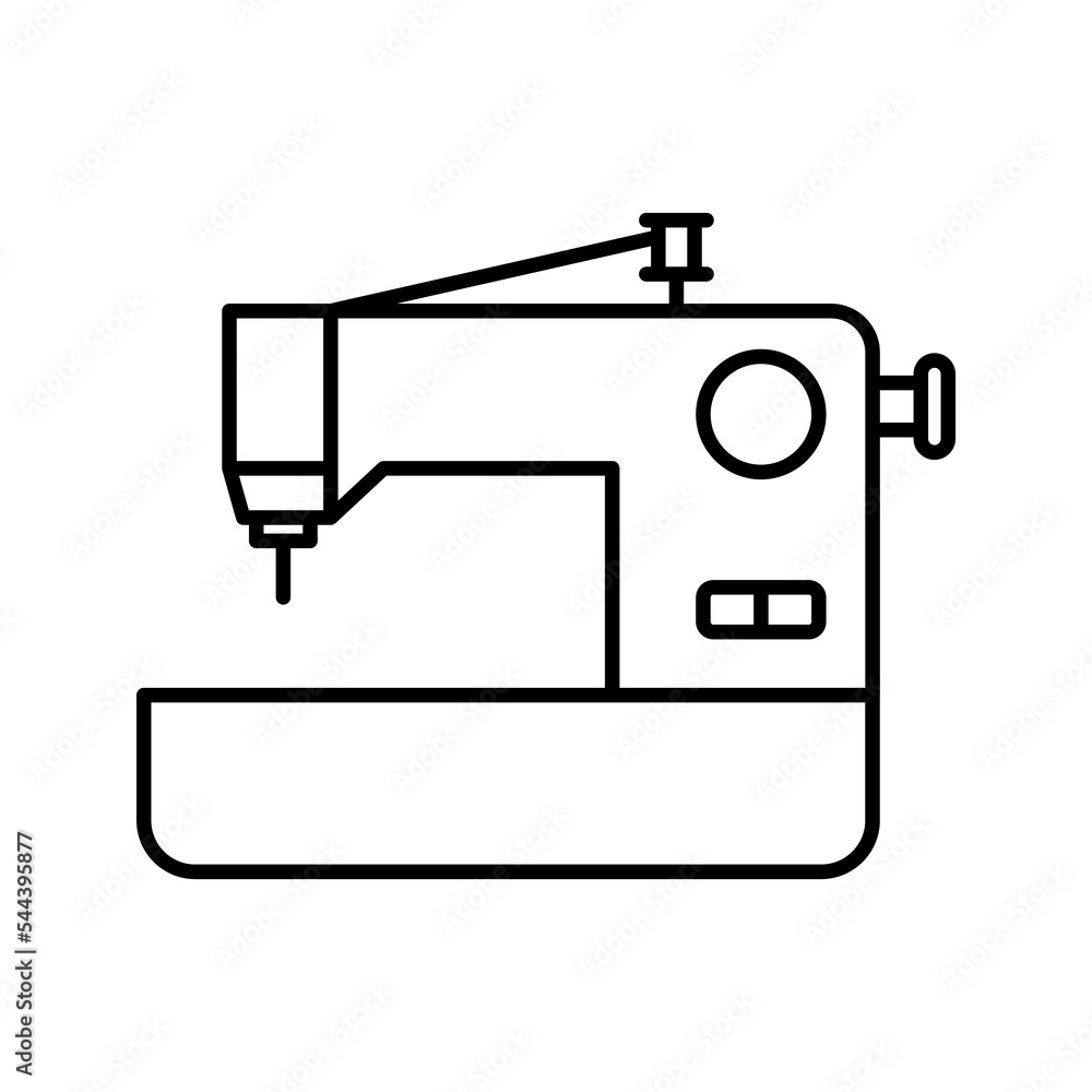 Electric sewing machine line icon color editable