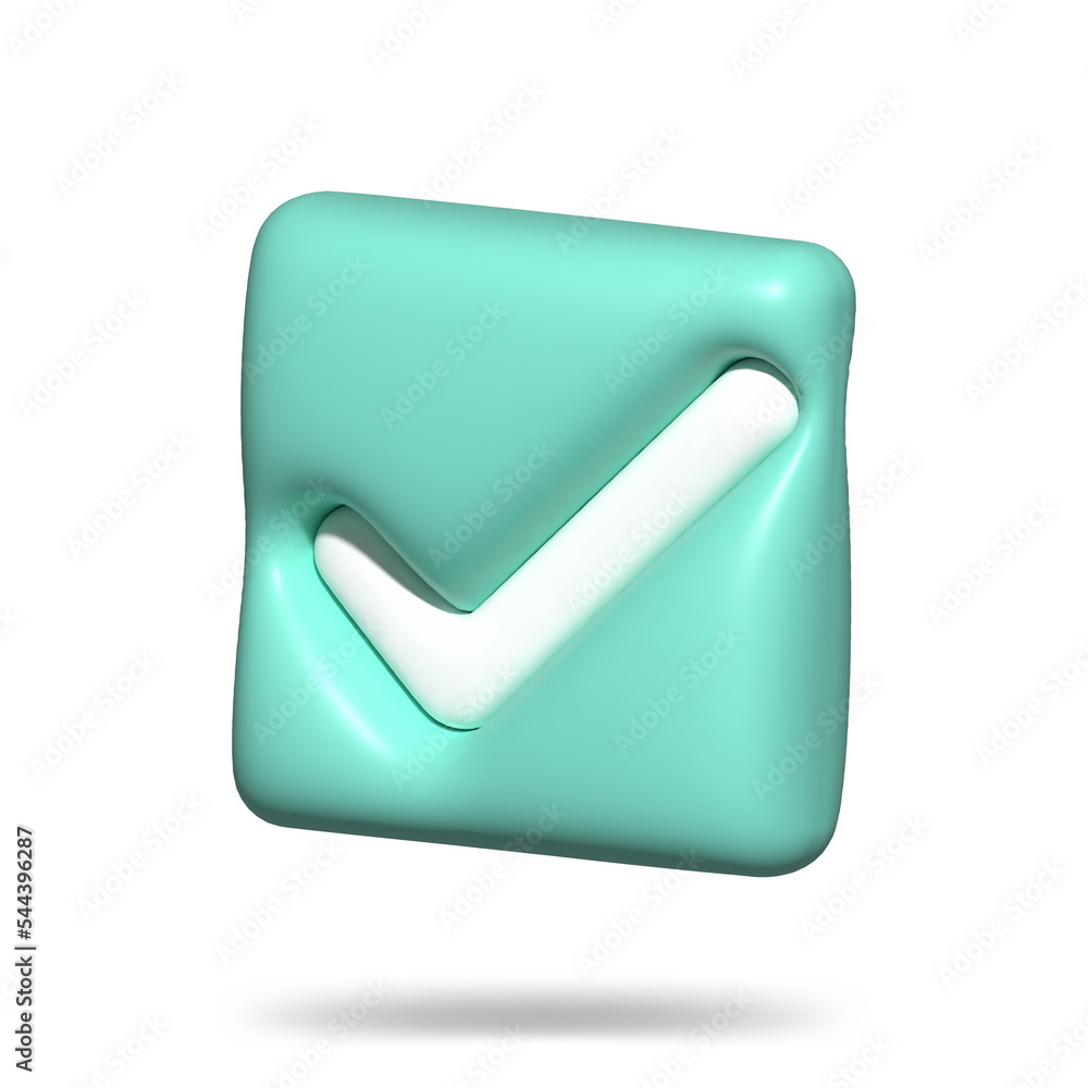 3d check mark icon isolated on white background. check list button choice for right, success, tick select, accept, agree on application 3d. select icon with shadow 3D rendering illustration 3d check mark icon isolated on white background. check list button choice for right, success, tick select, accept, agree on application 3d. select icon with shadow 3D rendering illustration