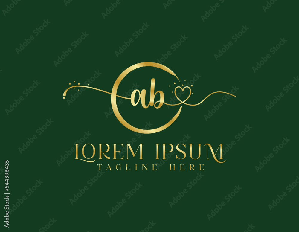 A B Feminine cursive modern logo A B Feminine cursive modern logo