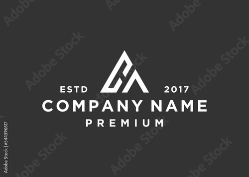 initials letter ca triangle logo design vector illustration template