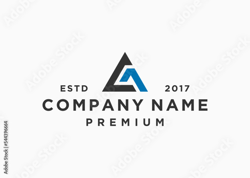 initials letter ca triangle logo design vector illustration template