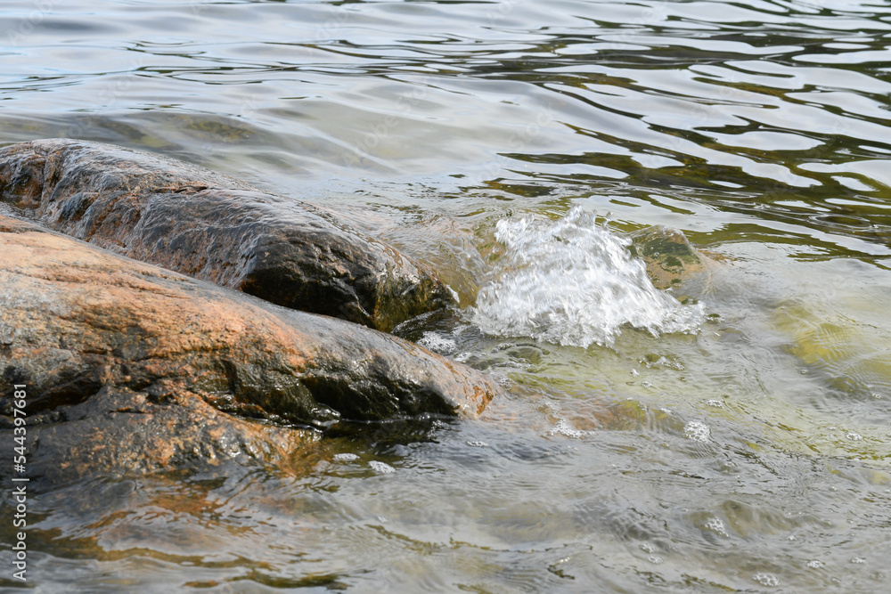 Obraz premium Movement of sea water against the shore