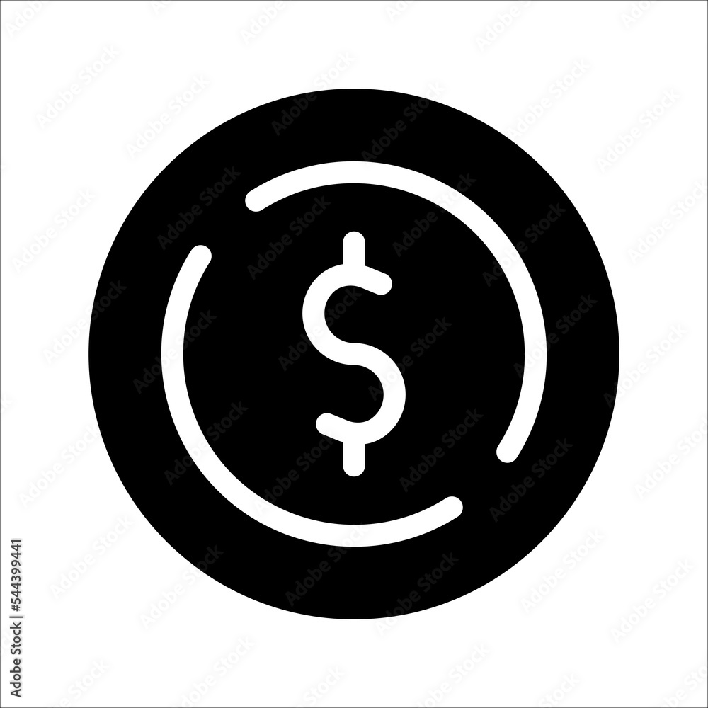 USD symbol circled by two arrows, Money flow, Exchange, Circulation, Vector illustration, on a white background. USD symbol circled by two arrows, Money flow, Exchange, Circulation, Vector illustration, on a white background.