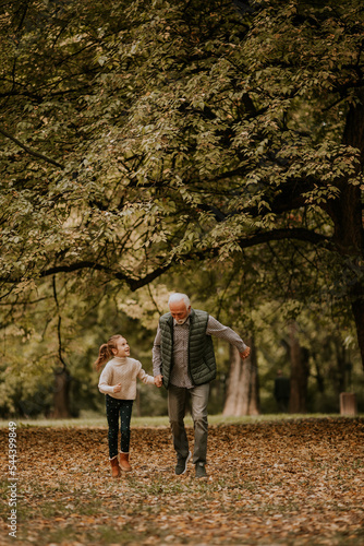 Grandfather spending time w...