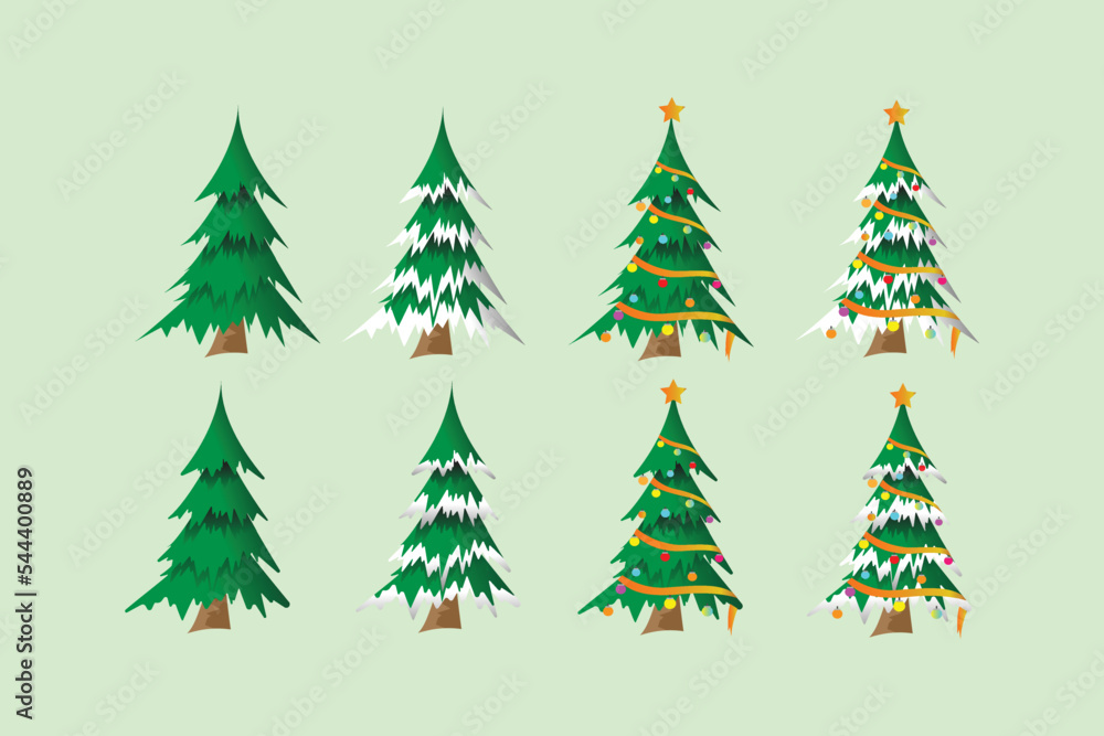 Ilustration vektor graphic for trees and Christmas tree variations are great for background templates, greeting cards, decorations, etc
