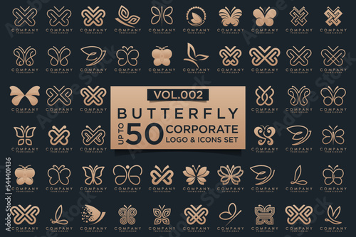 set of creative abstract butterfly logo design.