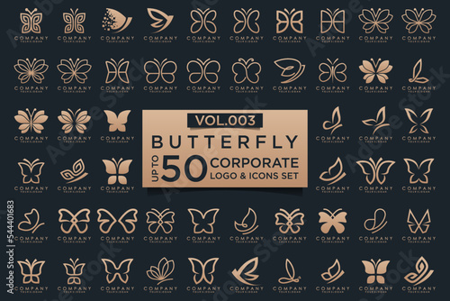 set of creative abstract butterfly logo design.