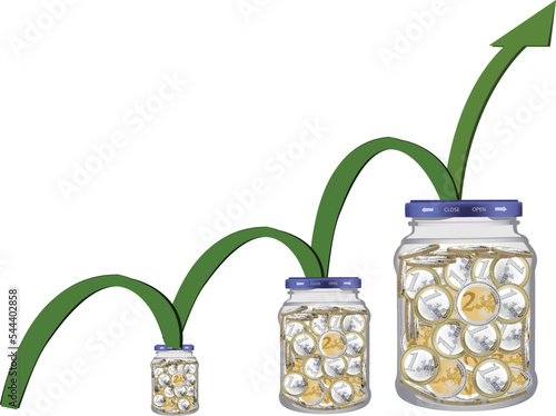 Economic performance Arrow in rebound euro currency-