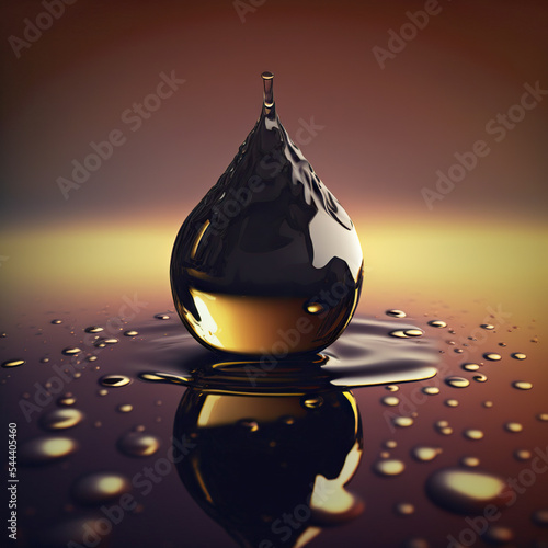 drop of crude oil - illustration for fossil fuels