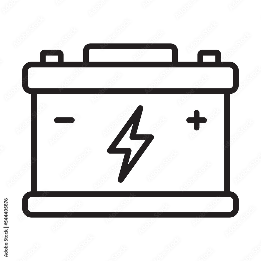 Car battery icon. Energy power accumulator. Automotive charge sign. Auto battery symbols isolated on white background. Vector illustration. Car battery icon. Energy power accumulator. Automotive charge sign. Auto battery symbols isolated on white background. Vector illustration.