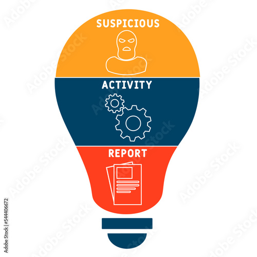 sar - suspicious activity report acronym. business concept background. vector illustration concept with keywords and icons. lettering illustration with icons for web banner, flyer, landing