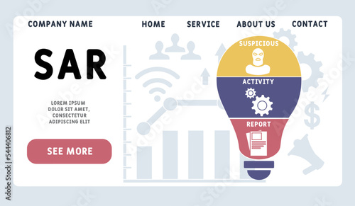 sar  - suspicious activity report acronym. business concept background.  vector illustration concept with keywords and icons. lettering illustration with icons for web banner, flyer, landing