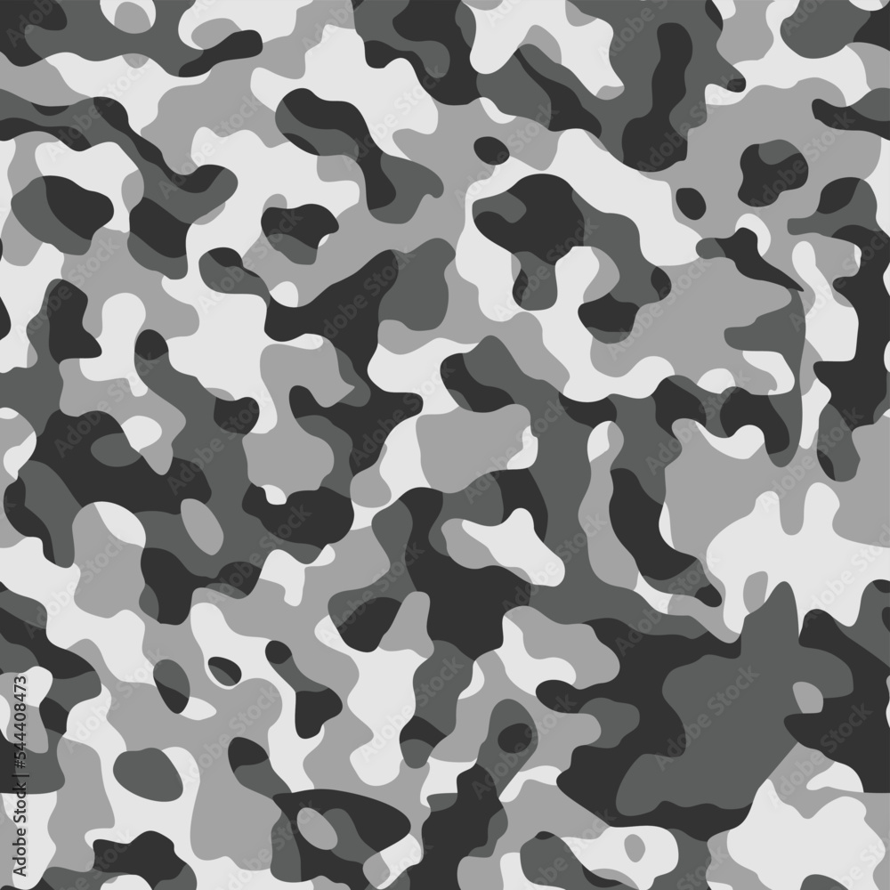 Naklejka premium gray camouflage texture, vector military pattern, army uniform.