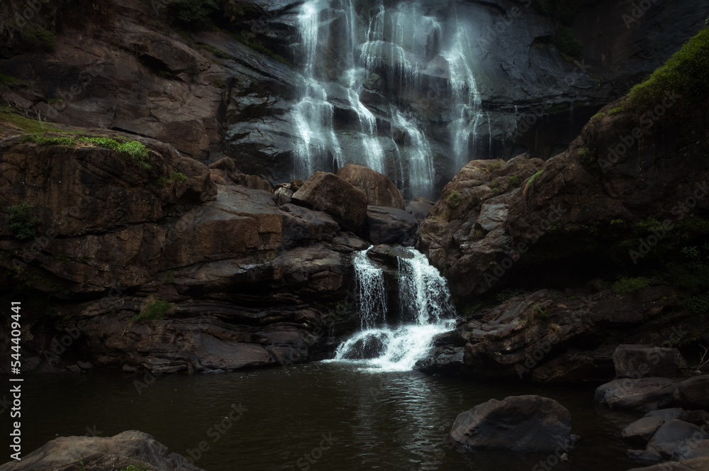 Wide and massive waterfall in Srilanka Wide and massive waterfall in Srilanka