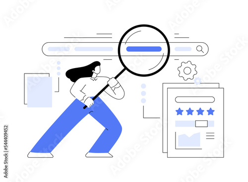 Keyword research abstract concept vector illustration.