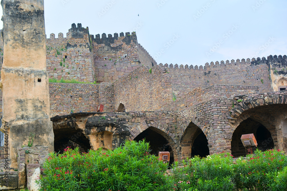 Golconda fort is one of the most magnificent fortress complexes in Hyderabad, Telangana, India. Golconda fort is one of the most magnificent fortress complexes in Hyderabad, Telangana, India.