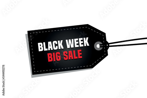 black week big sale promotion label isolated