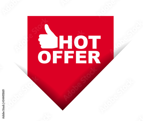 red vector illustration banner hot offer