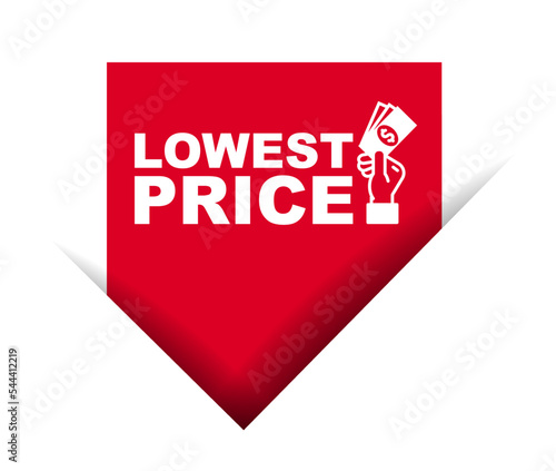 red vector illustration banner lowest price