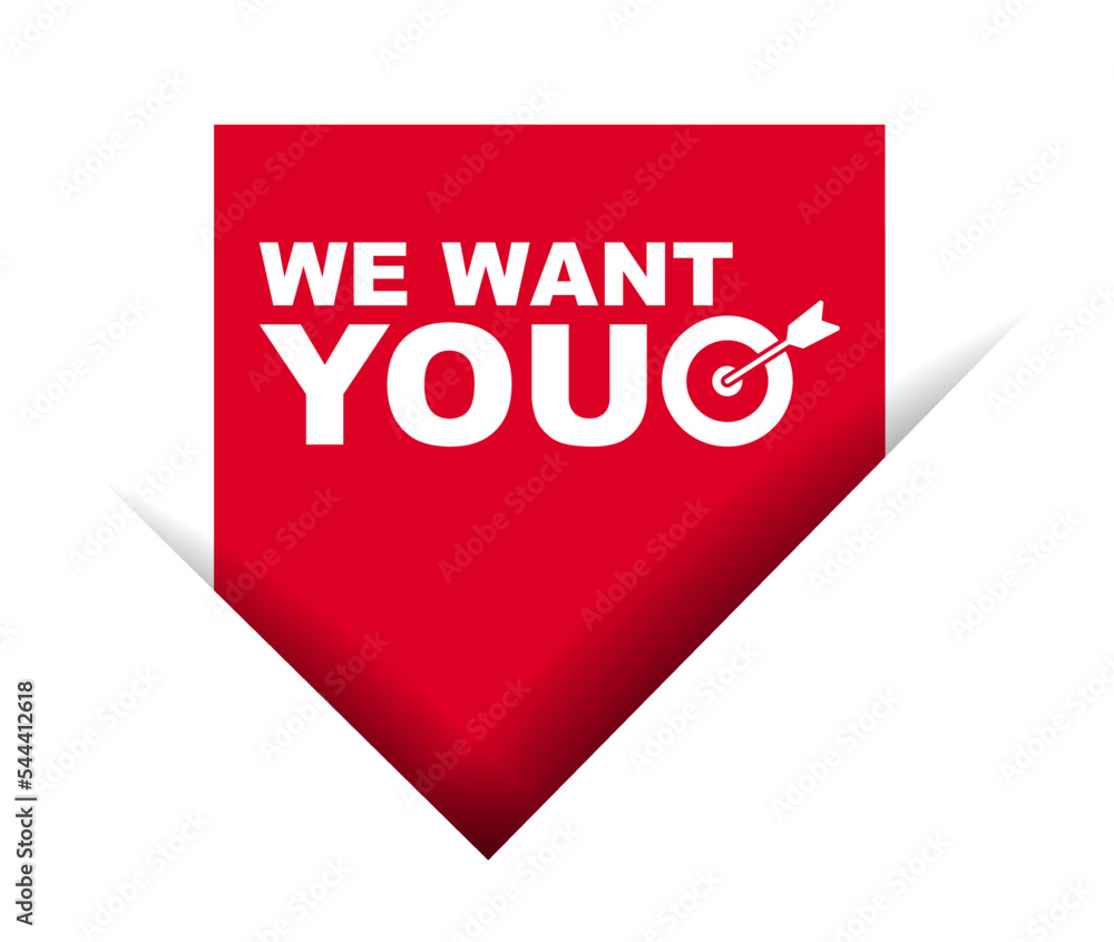 red vector illustration banner we want you red vector illustration banner we want you