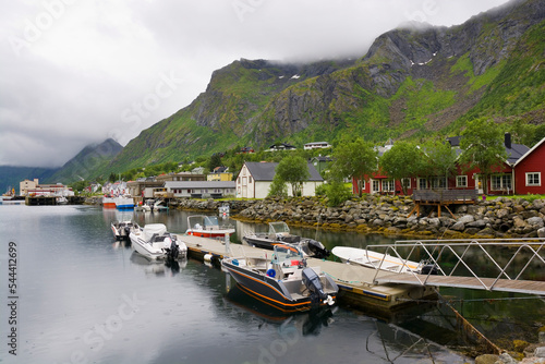 View of harbor in fishing v...