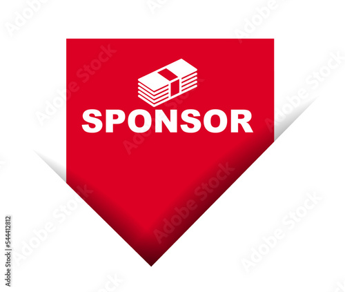 red vector illustration banner sponsor