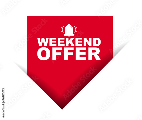 red vector illustration banner weekend offer