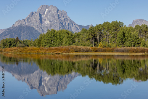 Landscape Reflection at Oxbow Bend in Grand Teton National Park Wyoming in Autumn