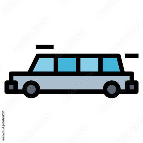limousine filled outline icon style