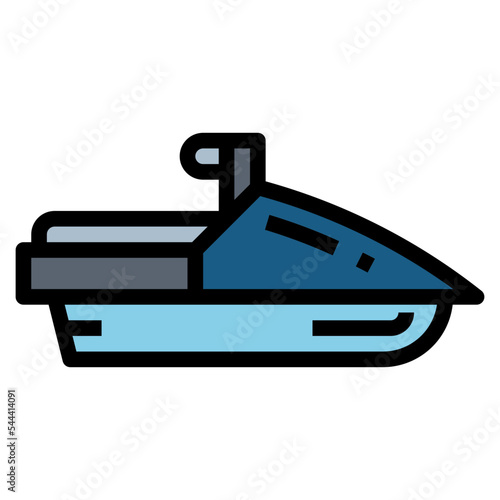 jetski filled outline icon style