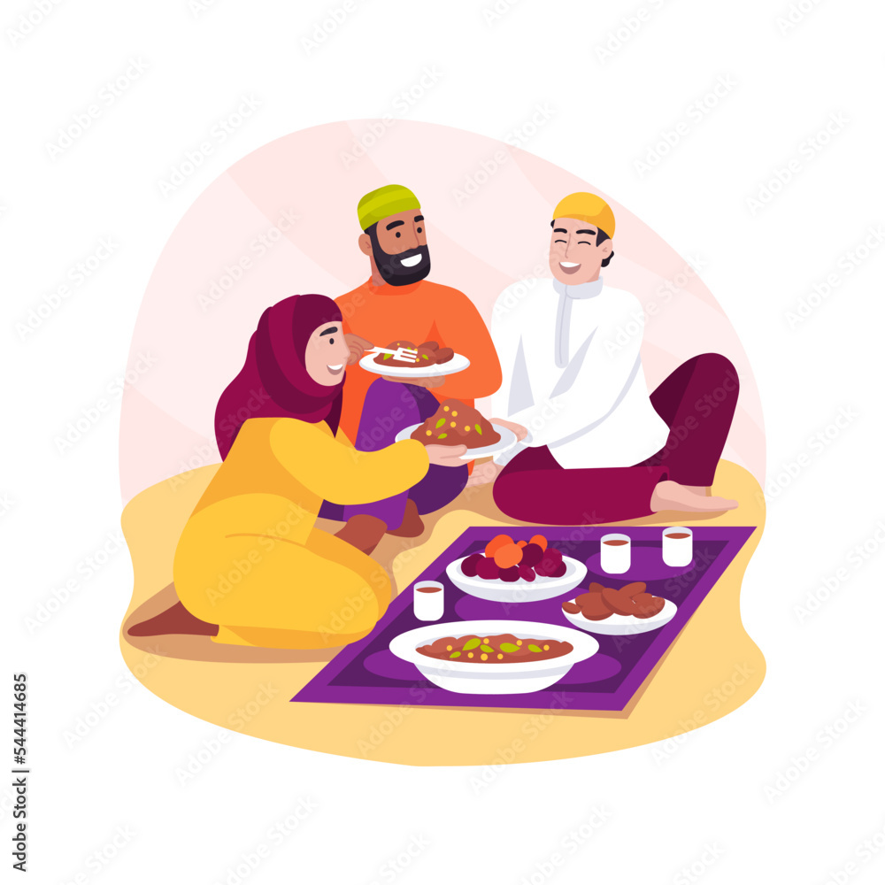 Sohour isolated cartoon vector illustration.