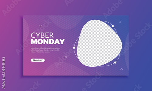 Cyber monday sale web banner template layout
