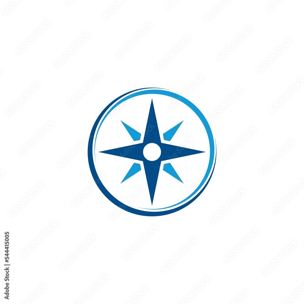 Navigation logo. Compass Logo Template isolated on white background