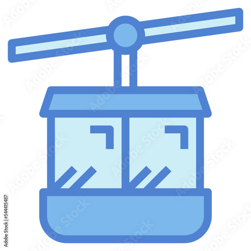 cable car two tone icon style