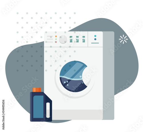 Washing Cloths - Laundry Services - Stock Illustration