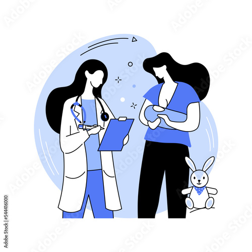 Breastfeeding consultant isolated cartoon vector illustrations.