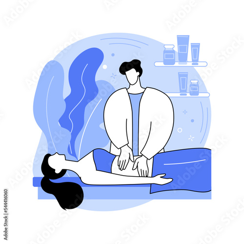 Postnatal massage isolated cartoon vector illustrations.