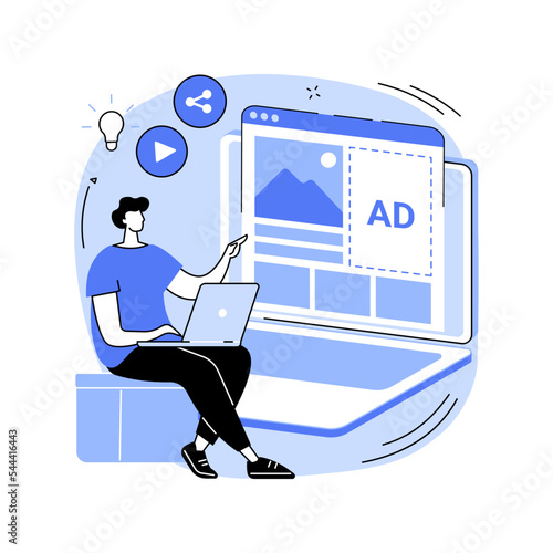 Content ads creation isolated cartoon vector illustrations.