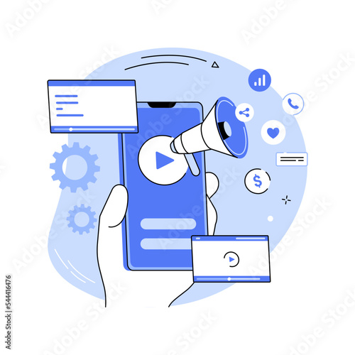 Video ads isolated cartoon vector illustrations.