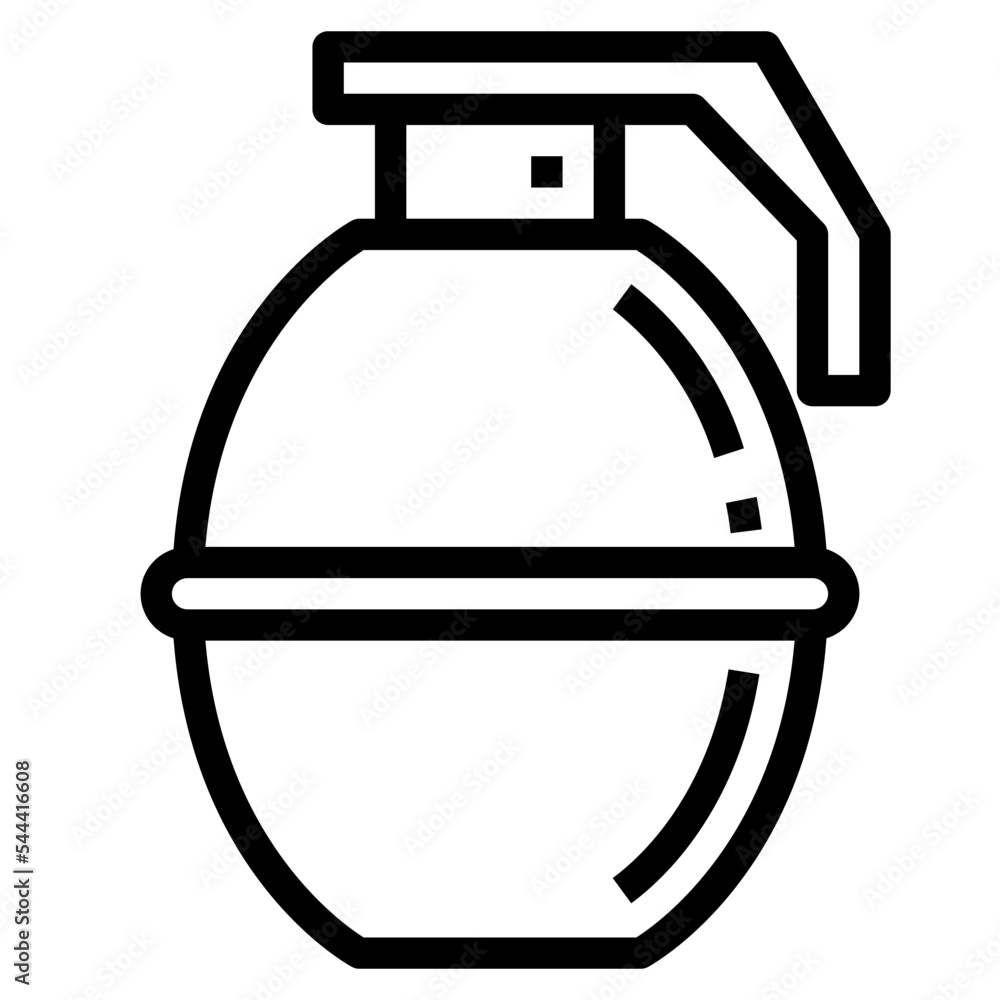 hand grenade line icon style hand grenade line icon style