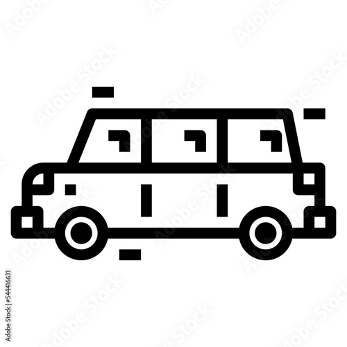 limousine line icon style