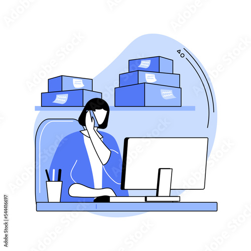 Recieving orders online isolated cartoon vector illustrations.