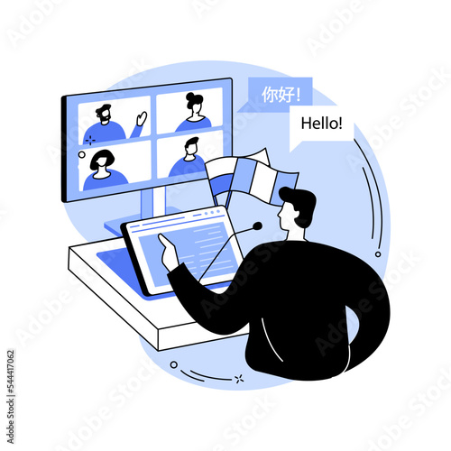 Language lessons isolated cartoon vector illustrations.
