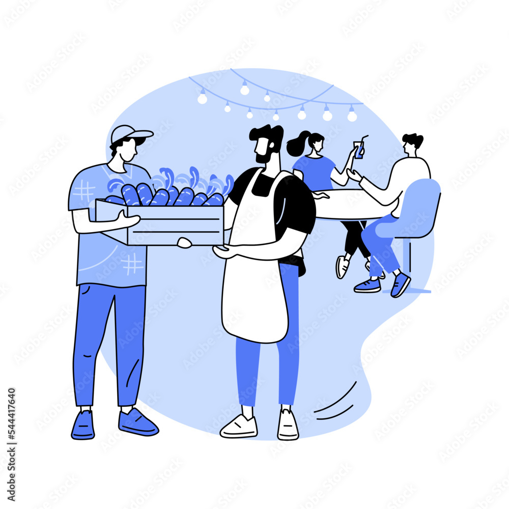 Selling farm products to restaurants isolated cartoon vector illustrations. Selling farm products to restaurants isolated cartoon vector illustrations.